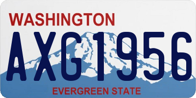 WA license plate AXG1956