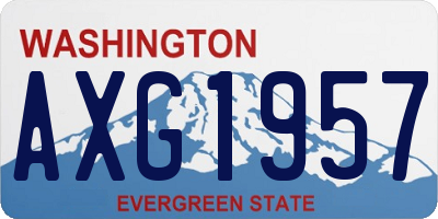 WA license plate AXG1957