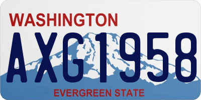 WA license plate AXG1958