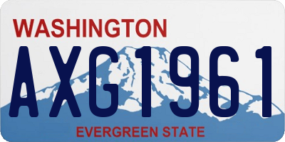 WA license plate AXG1961