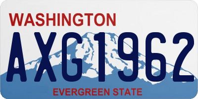 WA license plate AXG1962
