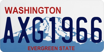 WA license plate AXG1966