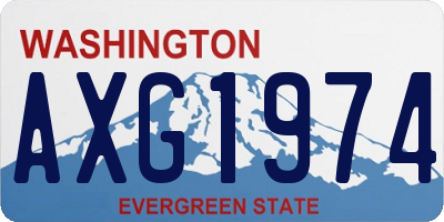 WA license plate AXG1974