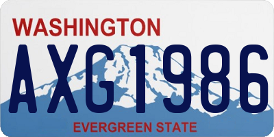 WA license plate AXG1986