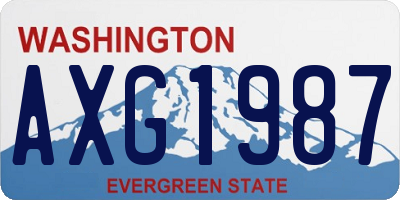 WA license plate AXG1987