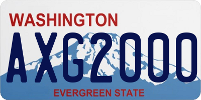 WA license plate AXG2000