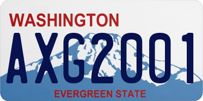 WA license plate AXG2001