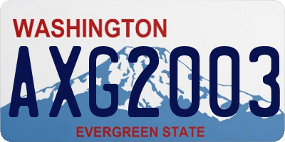 WA license plate AXG2003