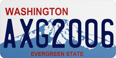 WA license plate AXG2006