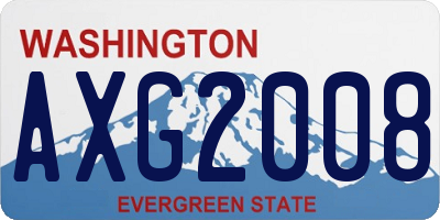 WA license plate AXG2008