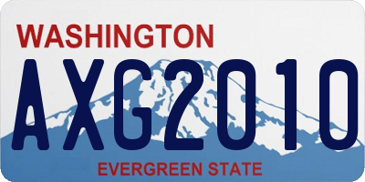 WA license plate AXG2010