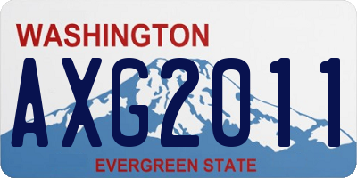 WA license plate AXG2011