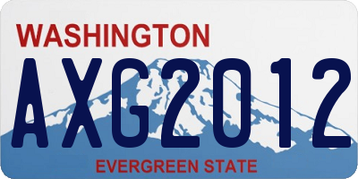 WA license plate AXG2012