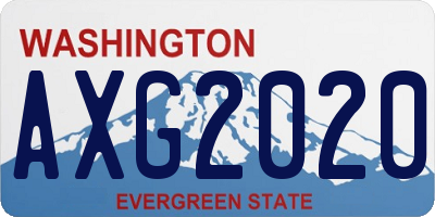 WA license plate AXG2020