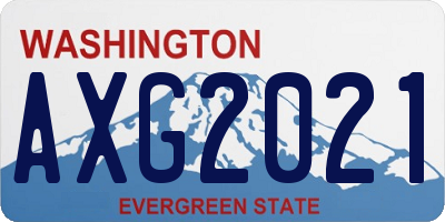 WA license plate AXG2021