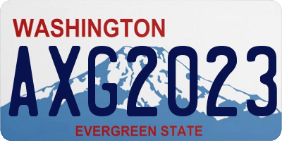 WA license plate AXG2023