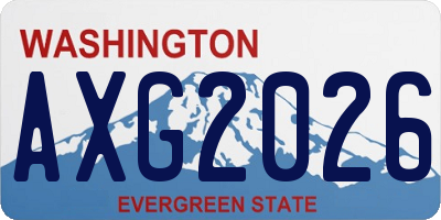 WA license plate AXG2026