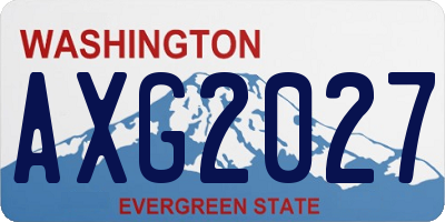 WA license plate AXG2027
