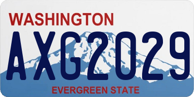 WA license plate AXG2029