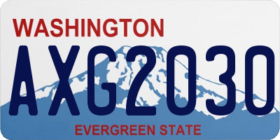 WA license plate AXG2030