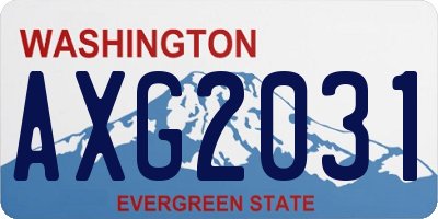 WA license plate AXG2031