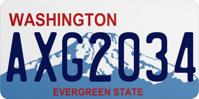 WA license plate AXG2034