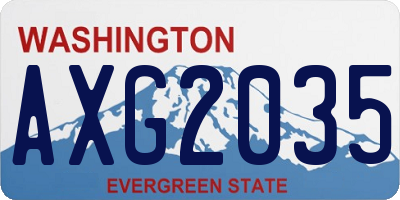 WA license plate AXG2035