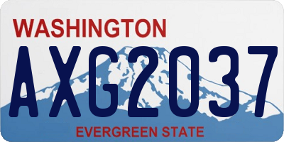 WA license plate AXG2037