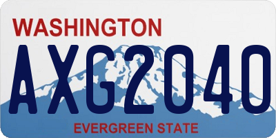 WA license plate AXG2040