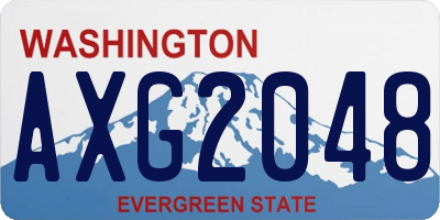 WA license plate AXG2048