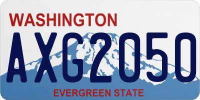 WA license plate AXG2050