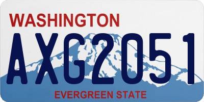 WA license plate AXG2051