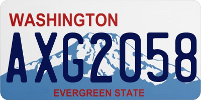 WA license plate AXG2058