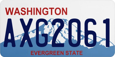 WA license plate AXG2061