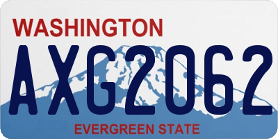 WA license plate AXG2062