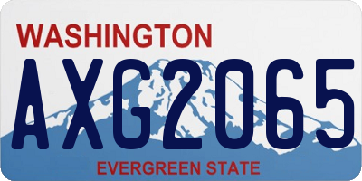 WA license plate AXG2065