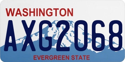 WA license plate AXG2068