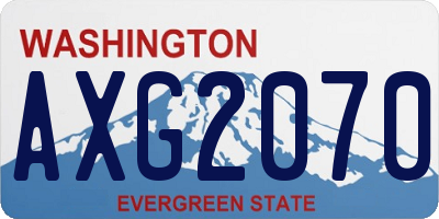 WA license plate AXG2070