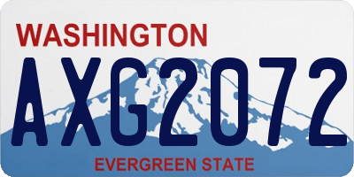 WA license plate AXG2072