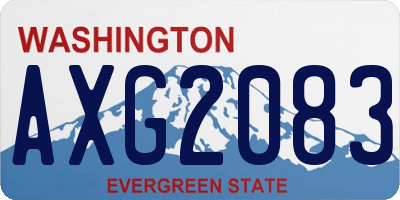WA license plate AXG2083