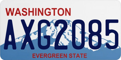 WA license plate AXG2085