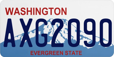 WA license plate AXG2090