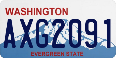 WA license plate AXG2091