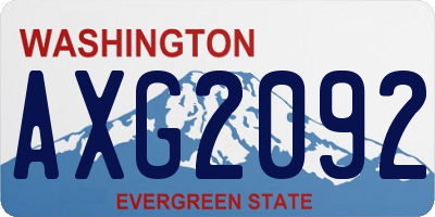 WA license plate AXG2092