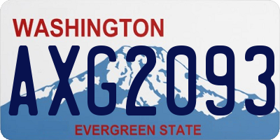WA license plate AXG2093