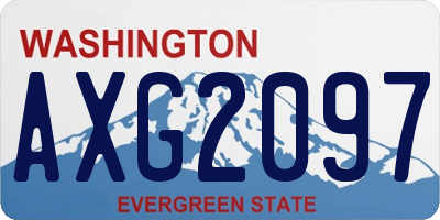 WA license plate AXG2097