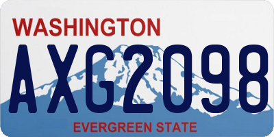 WA license plate AXG2098
