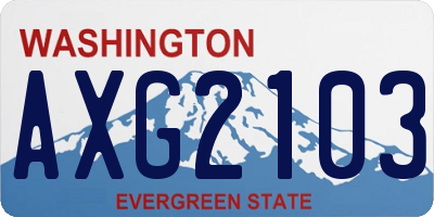WA license plate AXG2103