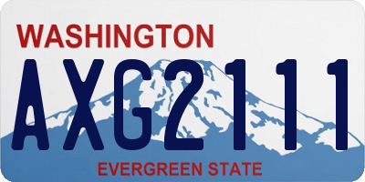 WA license plate AXG2111