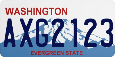 WA license plate AXG2123
